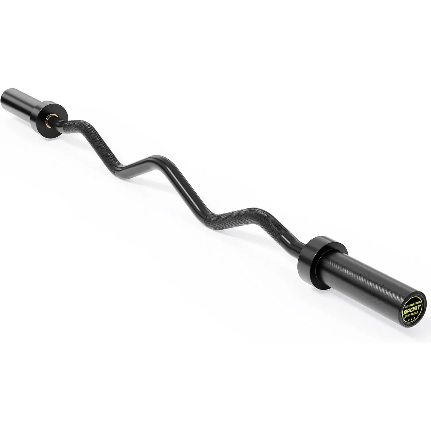 700LBS Heavy Duty EZ Curl Weighted Bar - 47in Solid Steel Angled Shape Bar, 28mm Ergo Grip Curved Barbell, Olympic Weight Plates Compatible, Smooth Needle Bearings, Diamond Knurling for Secure Hold Home Gym Upper Body Training, 700 Lbs Capacity, Anti Slip