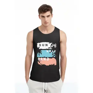 Mens Sleeveless Tank Tops Graphic Workout Muscle Gym T-Shirts Hawaiian Printed Summer Beach Vacation Tops