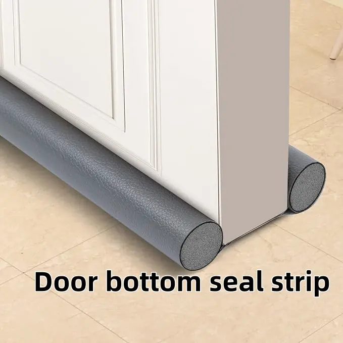 37 In Adjustable Reusable Silicone Windproof Seal Strip with Foam Fabric, Home Door Bottom Gap Seal - Reduces Noise, Cold Air, Dust, Odors, Light - Fits Indoor/Outdoor Doors, Festive Gift for Graduation/Bachelorette
