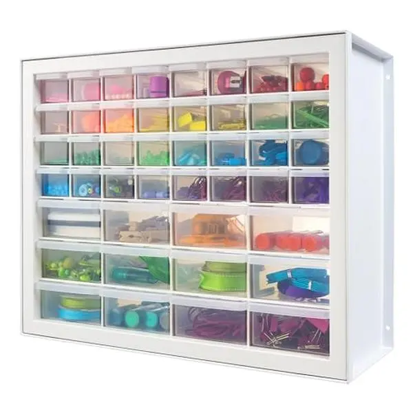 Craft Cabinet Storage - 44 Drawer Parts Cabinet for Screw and Hardware Organizer, Art and Small Parts Storage, Nuts and Bolts, Tool Storage, Scrapbook Art Hobby - White