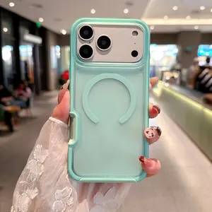 Rugged Armor Magnetic Wireless Charging Clear Protective Case For iPhone 17 Pro Max 17 Pro 17 Air 17 Shockproof Cover Casing