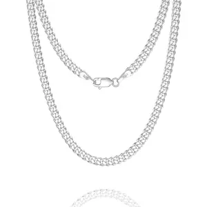 925 Sterling Silver Figaro/Cuban Chain Necklace for Men Diamond Cut Silver Link Chain for Women 16-30 Inches