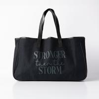 Stronger than the Storm Canvas Tote Bag - Black