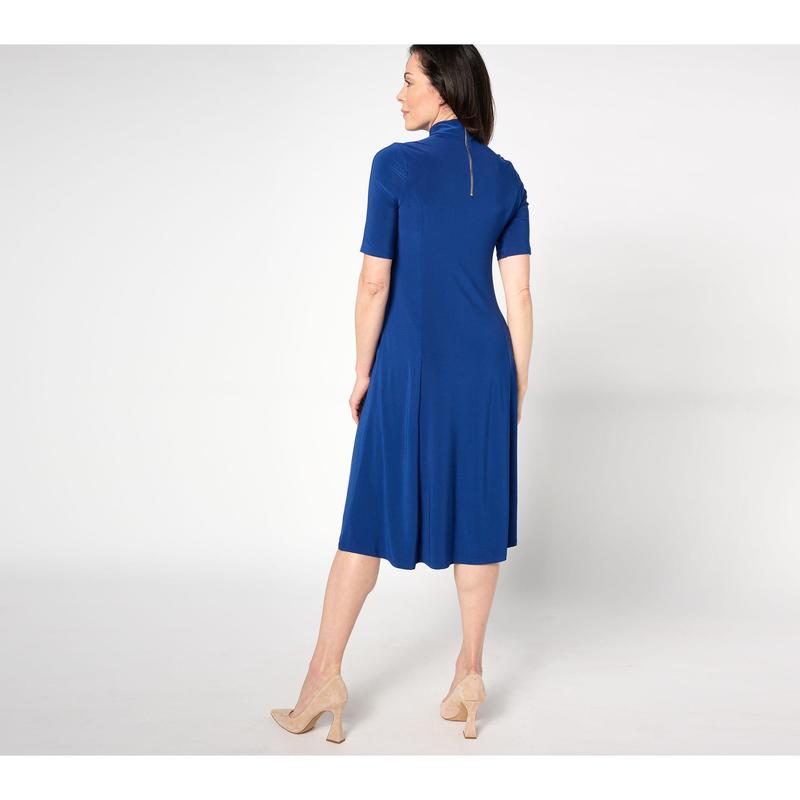 Dennis Basso Regular Italia Knit Dress with Elbow Sleeves