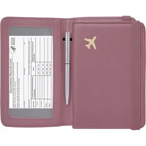 Passport Holder Wallet, Passport Cover Travel Wallet Women Travel Essentials Accessories Document Organizer Travel  Haves Rfid Blocking Cover Case for Women and Men, Purple