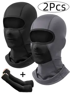 2Pcs- Breathable Mesh Forehead Guards, Unisex Plain Face Masks, Athletic Face Masks, Outdoor Sports Mask, Windproof UV Protection, Dust-Resistant, Ideal for Outdoor Activities
