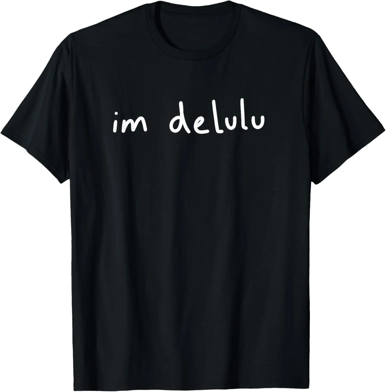 Men's Short-Sleeve Pure Cotton Round Neck Graphic T-Shirt - Soft Natural Fabric, "I Love Being Delulu I'm Delusional" Funny Print, Fitness-Friendly Casual Top, Adult Gift for Men's T-Shirts Enthusiasts, Shortsleeve