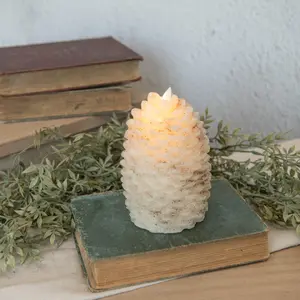 Pinecone Flameless Candle - Cream