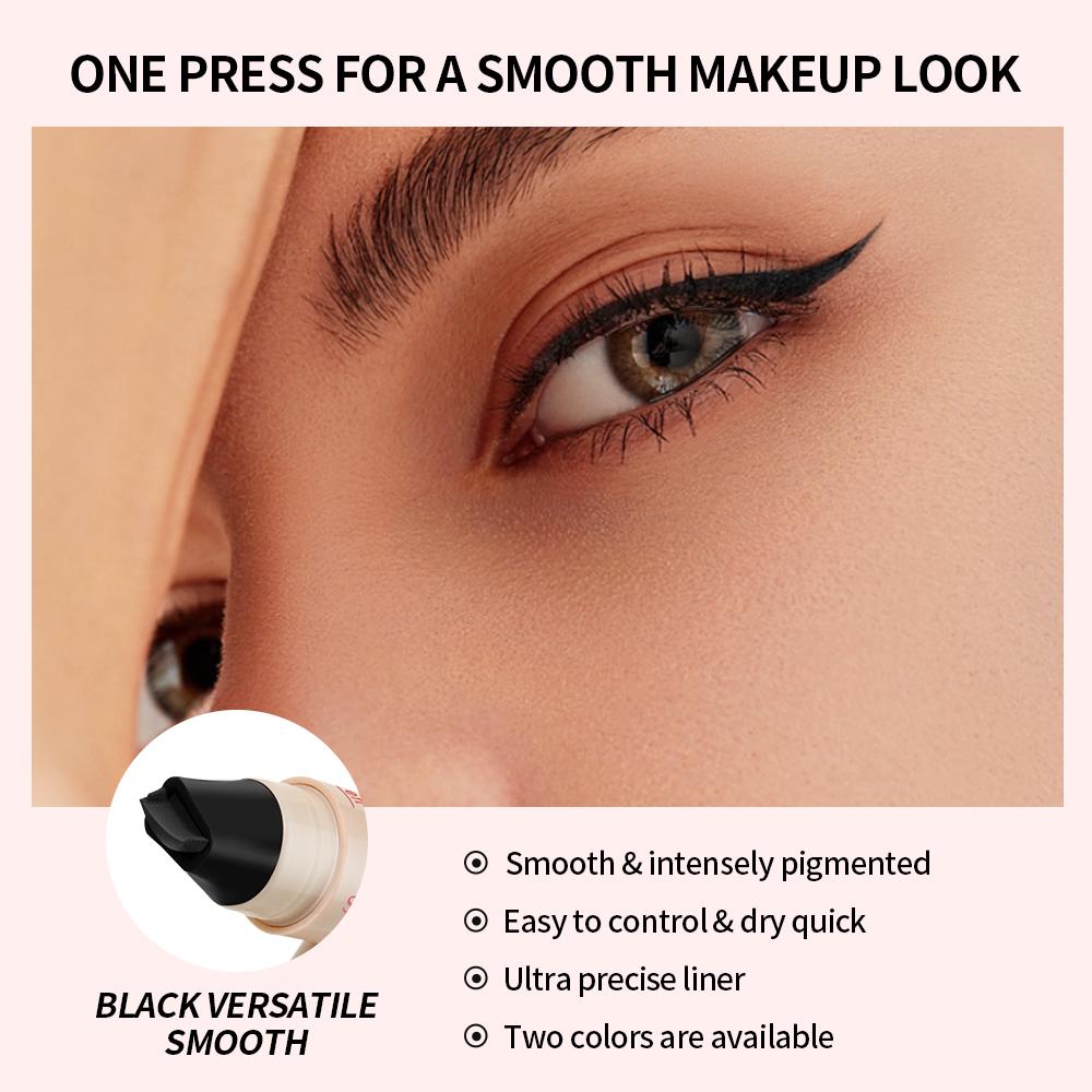 2-in-1 Rotating Winged Eyeliner Stamp Pen, Waterproof Quick Dry Longwear Eye Liner, Black & Light Brown Dual-Head Precise Makeup Lip Liner 2-in-1 Rotating Winged Eyeliner Stamp Pen, Waterproof Quick Dry Longwear Eye Liner, Black & Light Brown Dual-Head Precise Makeup Lip Liner
