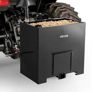 【Spotlight Day】VEVOR Ballast Box, 3-Point Category 1 Tractor Ballast of 800 lbs Capacity, with Standard 2 Inch Hitch Receiver, Heavy-Duty Steel 5 ft³ Large Volume Durable Loader Attachment with Sliding Door, Black