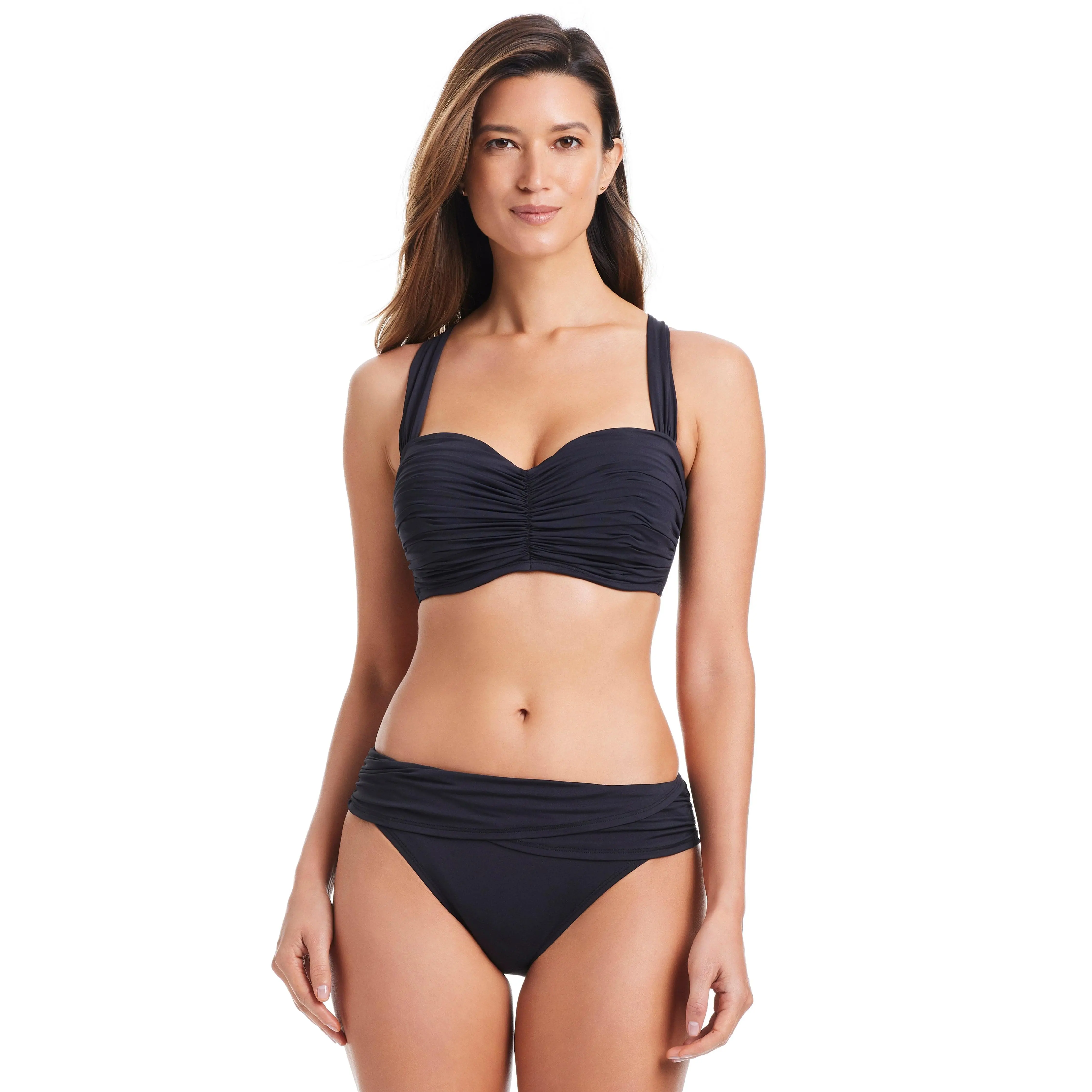 The Kore Underwire Shirred Bandeau D-DD Cup Bikini Top