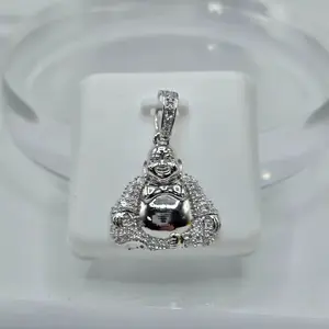 Moissanite Buddha Pendant - 925 Sterling Silver - Icey - Buddhist