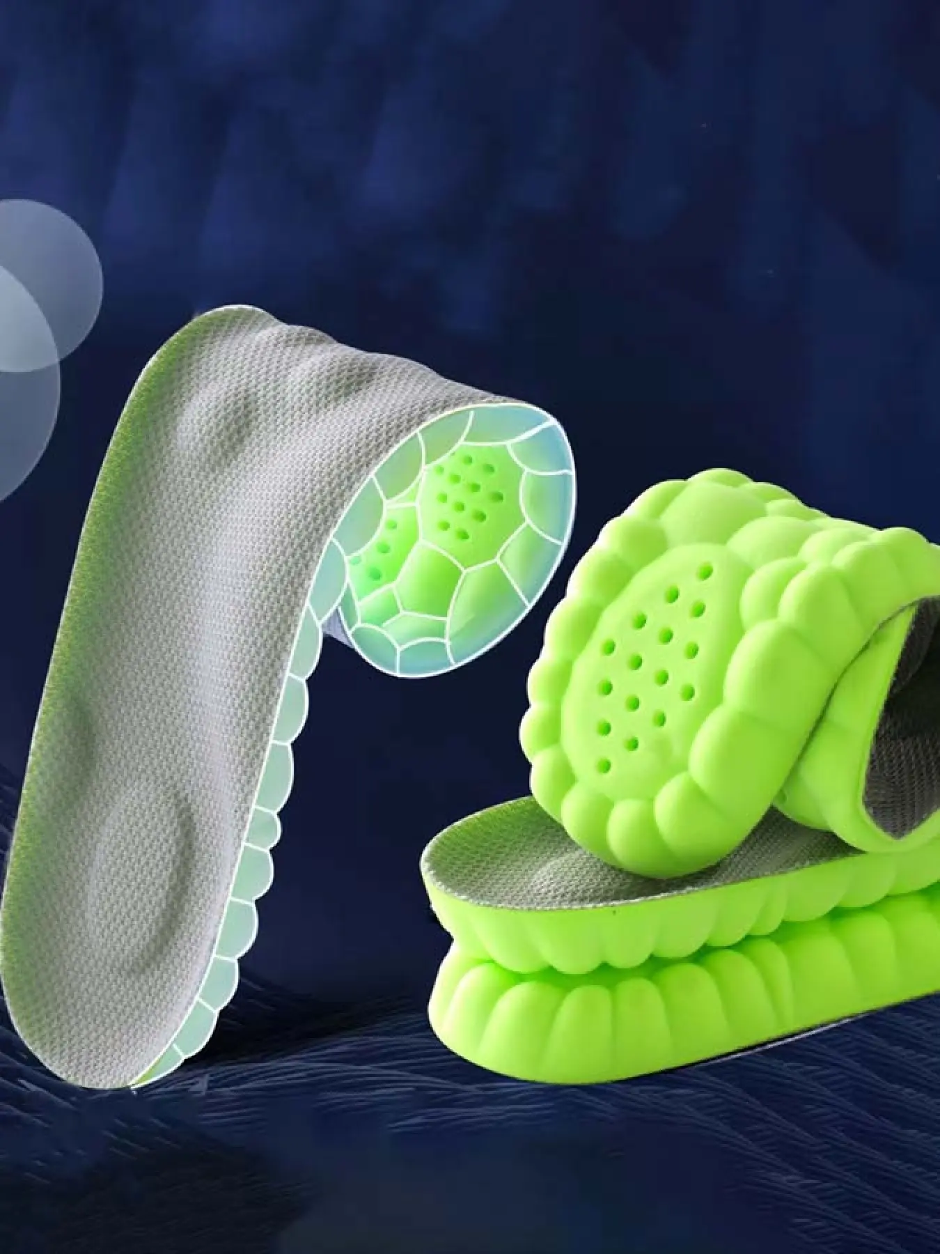 High Elastic Shock Absorbing Shoe Insoles, Breathable Odor-Resistant Comfort Soft Cushioning, Fatigue Relief for Work Commute Sports Long Standing