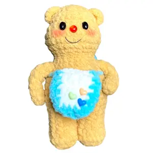 Cute Butter Bear Crochet Keychain K039