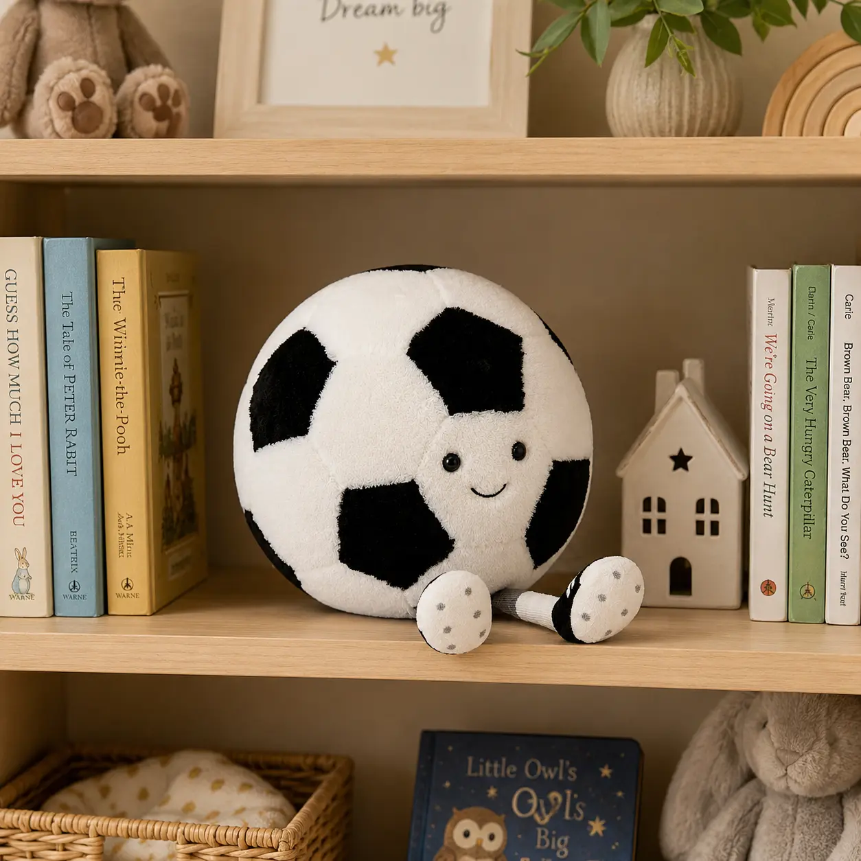 Jellycat Amuseables Soccer Ball Plush Toy – Soft Football Plush for Babies, Kids, Collectors & Sports Lovers