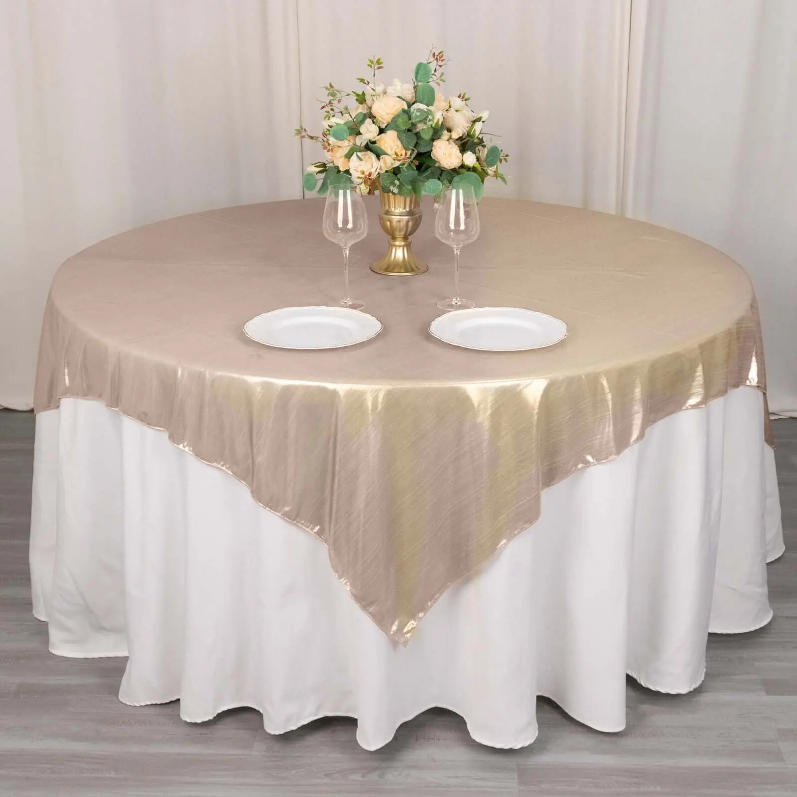 Polyester Table Overlay 72"x72" Blush - Shimmer Sequin Dots Wrinkle-Free Table Topper