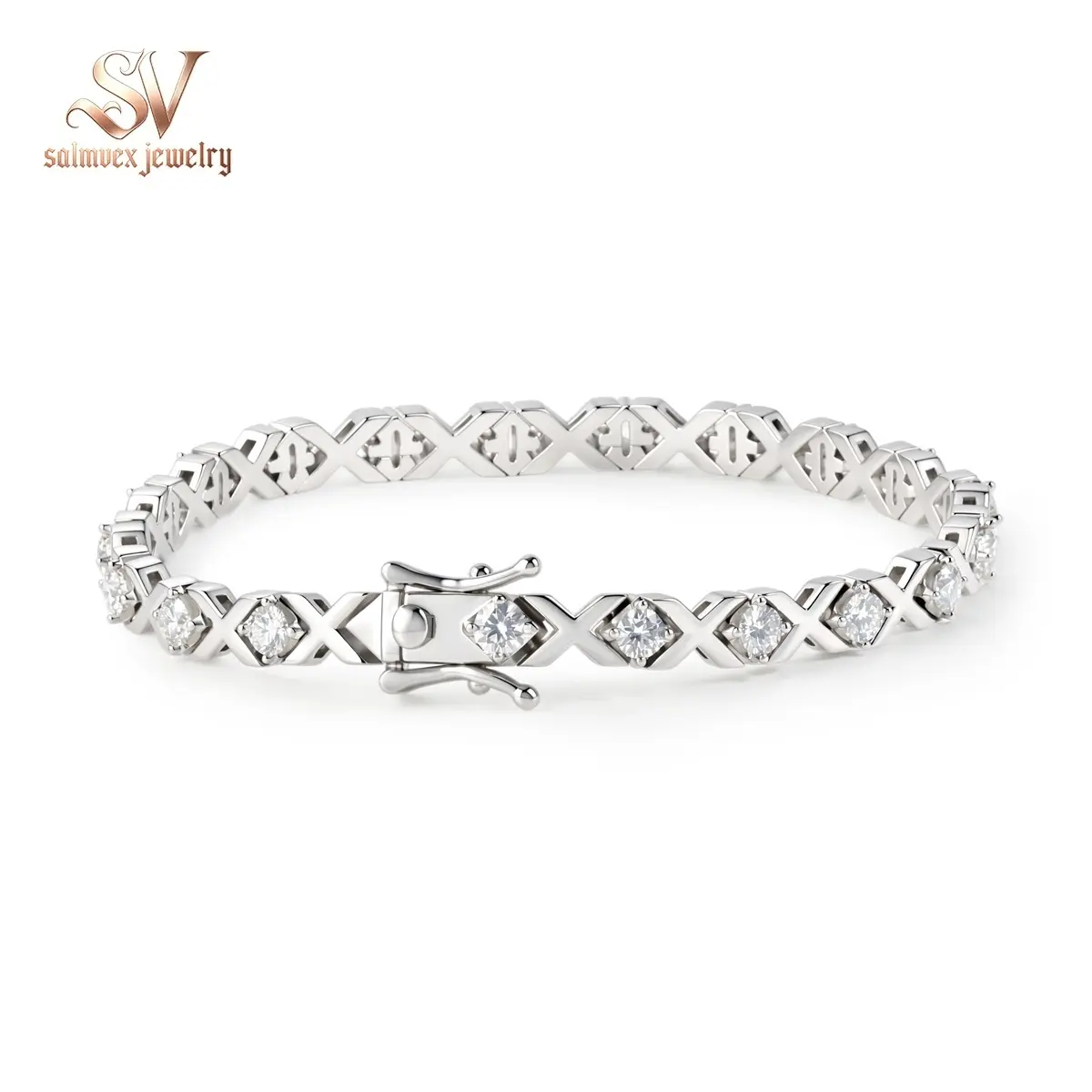 Salmvex Jewelry XOXO Infinite Bracelet Eternal Hugs Tennis Bracelet Synthetic Moissanite Bracelet Jewelry Copper Chain Perfect Birthday Engagement Wedding Anniversary Christmas Valentine's Day Mother's Day Gifts