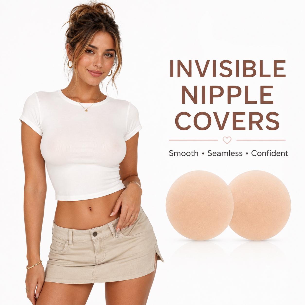 Nipple Covers Reusable Silicone Nipple Covers - Invisible, Seamless, Adhesive Pasties for Women-Reusable, Sticky Breast