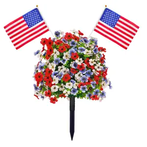 artificial flowers, Artificial Flower Set,  outdoor flowers made of non-fading plastic materials, perfect for decorating porches and yards during Independence Day, anniversaries