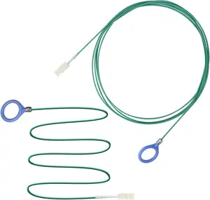 118 Inch Long Flexible Tube Cleaning Brush with Blue Rings - Slim Design for Feeding Tubes Air Tube Hoses & Racking Lines - 2 Pack Pipe Unclogging Agent Drain Auger