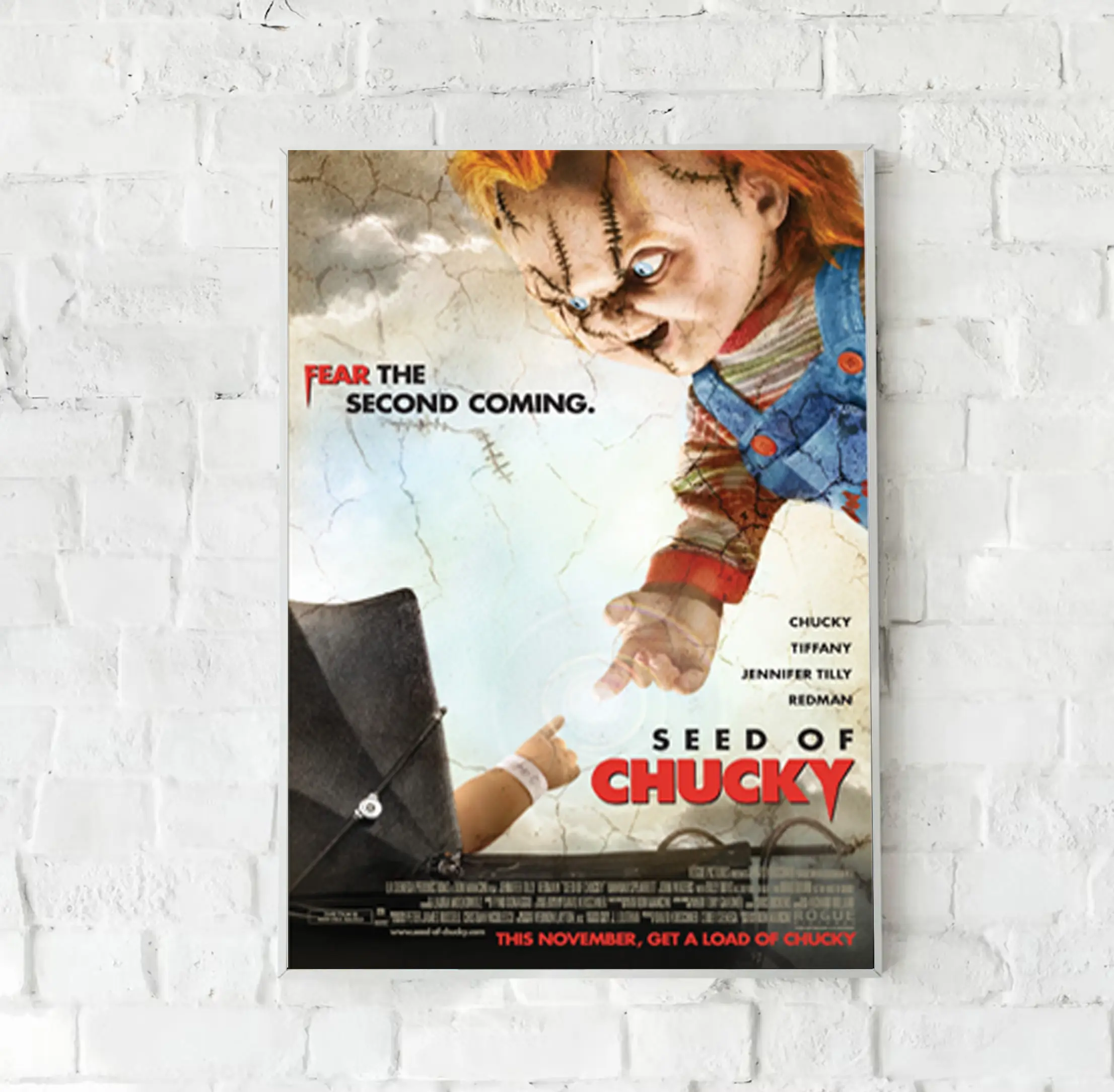 Child's Play 5 Horror Movie Vintage Poster, Chucky Slasher Film Seed of Chucky Tiffany Valentine and Chucky Good Guy Doll Decor Unframed