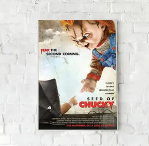 Child's Play 5 Horror Movie Vintage Poster, Chucky Slasher Film Seed of Chucky Tiffany Valentine and Chucky Good Guy Doll Decor Unframed
