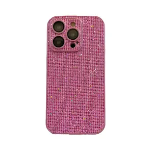 Luxury Bling Glitter Diamond Smartphone Casing for iPhone 17,16,15,14,13,12,11 Pro Max - Mobile Phone Accessories with Built-in Camera Lens Protection, Shockproof Leather Side Cover, Cellphone Protection