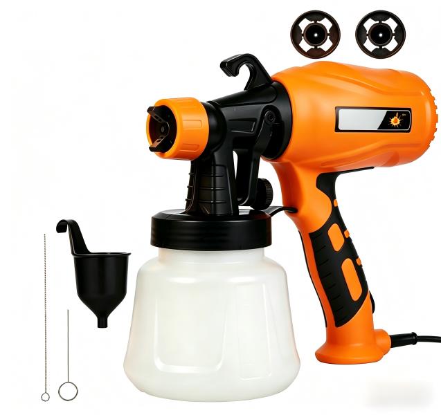Handheld Paint Spray Tool Kit, Multi-Purpose HVLP Sprayer with Adjustable Flow & Nozzles for Walls, Fences, Furniture & Cabinets, US Plug (Orange) Handheld Paint Spray Tool Kit, Multi-Purpose HVLP Sprayer with Adjustable Flow & Nozzles for Walls, Fences, Furniture & Cabinets, US Plug (Orange)