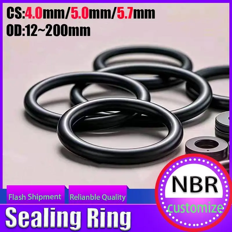 NBR CS 4.0/5.0/5.7mm O-ring gasket sealing nitrile rubber band high-pressure O-ring repair kit sealing elastic band O-ring
