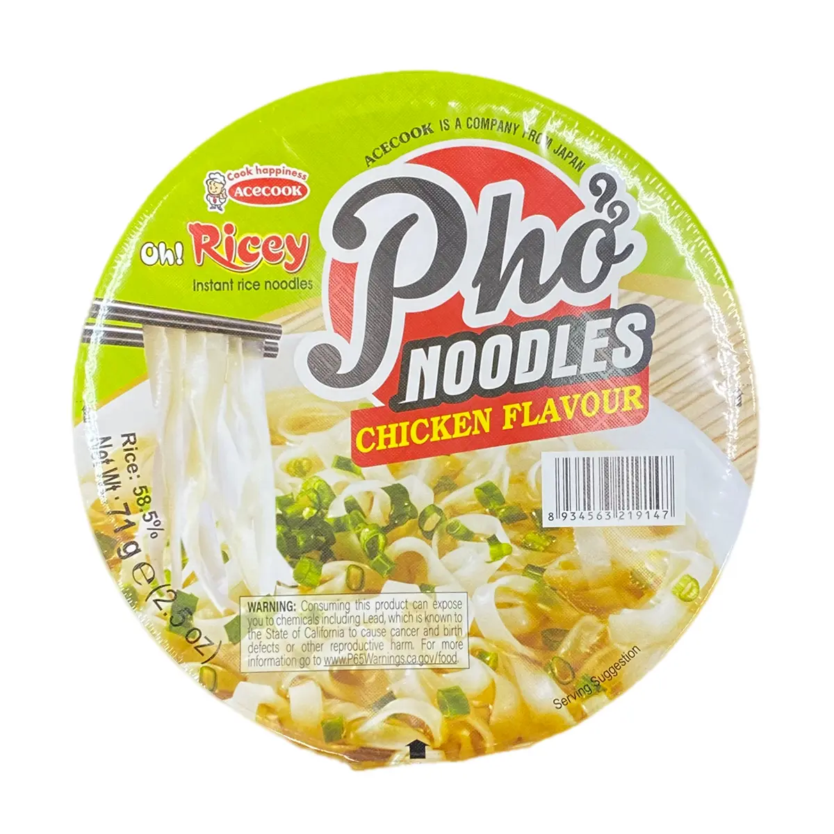 Oh Ricey- Instant Pho Bowl Chicken Flavour 2.5 oz