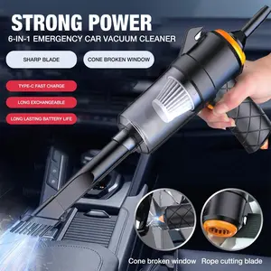 Mini Portable Car Vacuum Cleaner, High Power Wireless Handheld Vacuum, Multi-Function Blower Suction, Emergency Function, Rechargeable Design