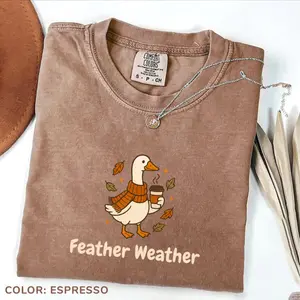 Comfort Colors Fall Silly Goose Shirt, Fall Goose Sweater Weather T-Shirt, Thanksgiving Cozy Season TShirt Gift For Halloween, Short Sleeve Tee