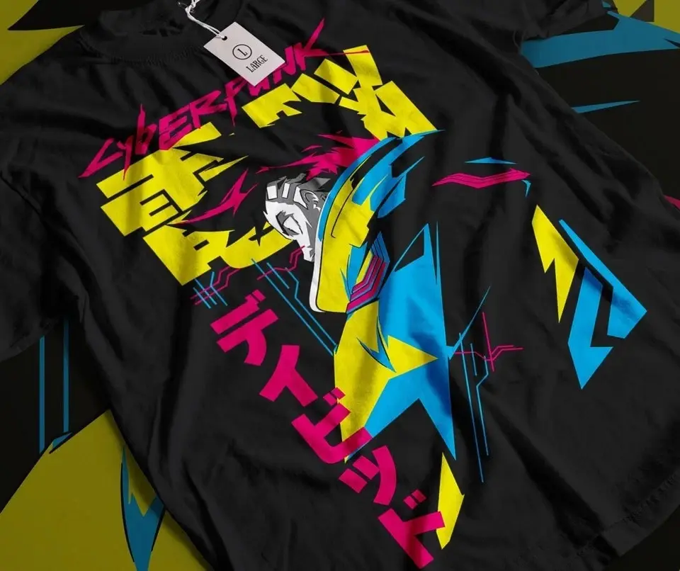 Anime Cyber Punk Black T Shirt Fullsize