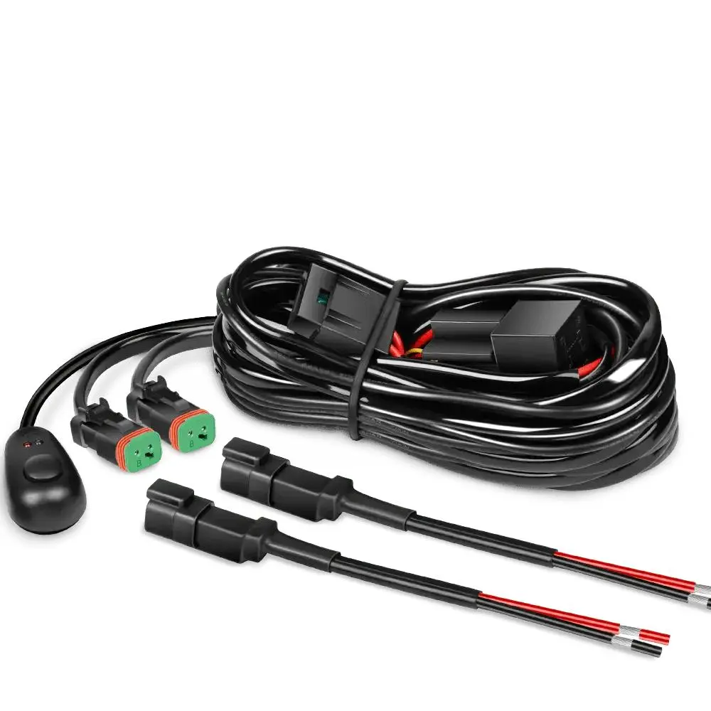 Nilight 16AWG DT Connector Wire Harness Kit for 12V LED Lights - 12ft Led Safety Light Accessory, On-Off Switch, Easy-Installation Electrical Supply for Trucks, Motorcycles, Boats