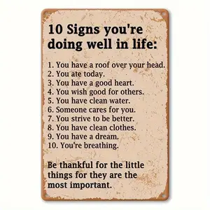 2D 1pc Boho Style Iron Metal Wall Art Sign, 8"x12" - Satirical Retro Painted Decor Versatile Indoor/Outdoor Home & Garden Decoration for Porch, Garage, Coffee Bar, Club - No Electricity Needed, Perfect Holiday Gift