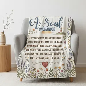 Emotional Comfort Blanket for Dementia Loved Ones Soft Floral Throw Blanket Cozy Sympathy Gift for Mom Grandma Grandpa Healing Blanket Color-Fillable Flannel Art father son bed blanket