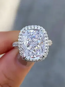 1 PC Classical Cubic Zirconia Ring Solitaire Engagement Ring Bridal Rings For Women For Valentine's Day Gift Wedding Anniversary Party Jewelry