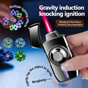 【Typc-C Butane Men's Lighter】lighter voice control Electronic Ignition Tool for Boyfriend Family Gift Box Packaging Stainless Steel Intelligent Voice Control Windproof lighters Multifunctional No Free Butane Gas