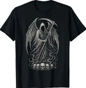 Grim Reaper Skeleton Goth Gothic Horror Skull Alt Aesthetic T-Shirt