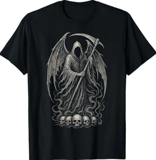 Grim Reaper Skeleton Goth Gothic Horror Skull Alt Aesthetic T-Shirt