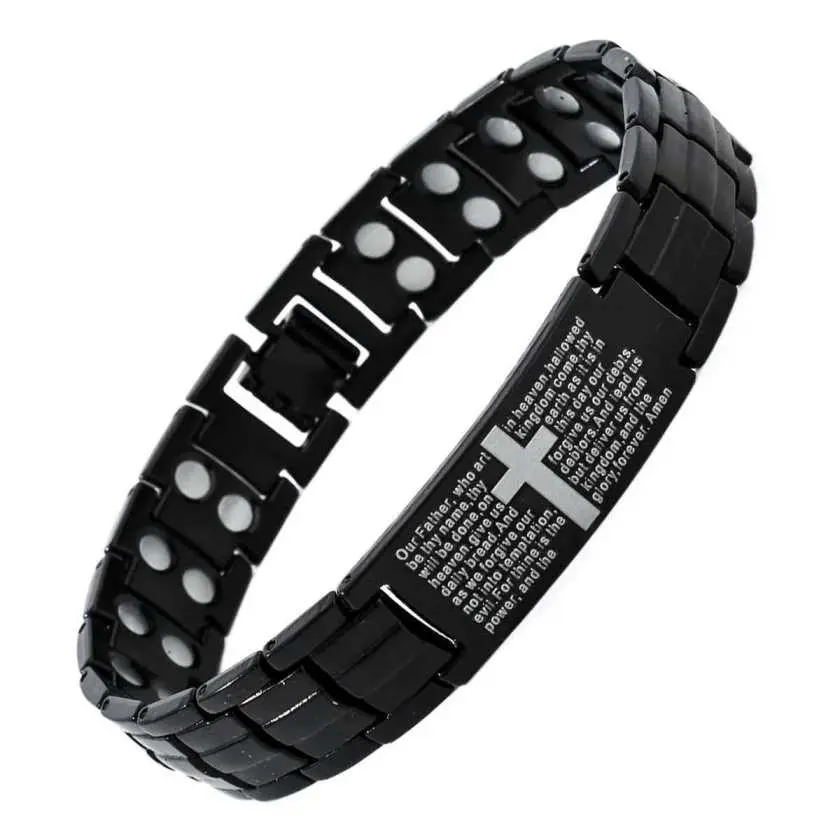 Male Pure Copper Magnetic Therapy Bracelet - Cross Shape, Geometric Alloy Accents, Adjustable Size, Stylish Accessories for Daily Wear, Ideal Holiday Gift for Dad, Functional Wellness Fashion Jewelry