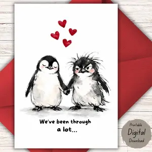 Funny Love Card for Long Term Relationship – We’ve Been Through a Lot – Printable Anniversary or Valentine Card for Husband or Wife
