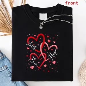 Christian Love Hope Faith Hearts Tee for Religious Valentine’s Celebration