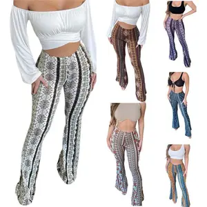 Women's Flare Yoga Leggings High Waisted Boho Palazzo Wide Leg Pants Bell Bottoms
