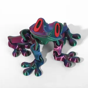 Fun and interesting black technology 3D printed magnetic frog fridge magnet with movable joints, luminous dragon toy