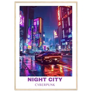 Gamer Gift Poster Print Night City Wall Art Cyberpunk Poster Print Cyberpunk 207