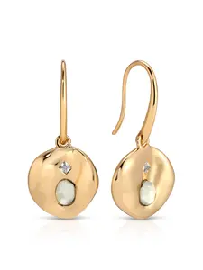 Sea Siren Earrings – 18K Gold Plated Hook Earrings with CZ & Seastone Detail, Elegant Ocean-Inspired Jewelry for Women