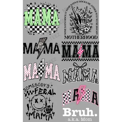 MAMA (3) PREMADE GANGSHEET  - 22X36 DTF TRANSFERS - DIRECT TO FILM