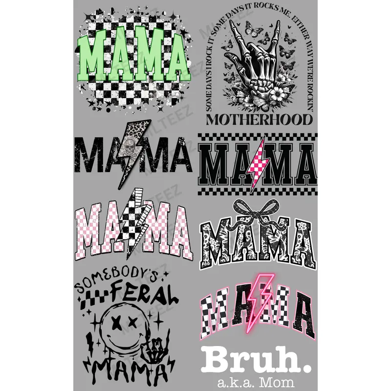 MAMA (3) PREMADE GANGSHEET  - 22X36 DTF TRANSFERS - DIRECT TO FILM