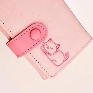 Cute Beautiful Short Wallet with a  Cat Print for Girl Women Gift for Her Girlfriend
